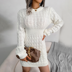 Dames gebreide jurk in elegante getailleerde stijl - zachte stof, veelzijdig ontwerp, tijdloze uitstraling