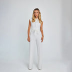 Dames jumpsuit: sleek mouwloos met wijde pijpen - elegante avondmode voor elke gelegenheid
