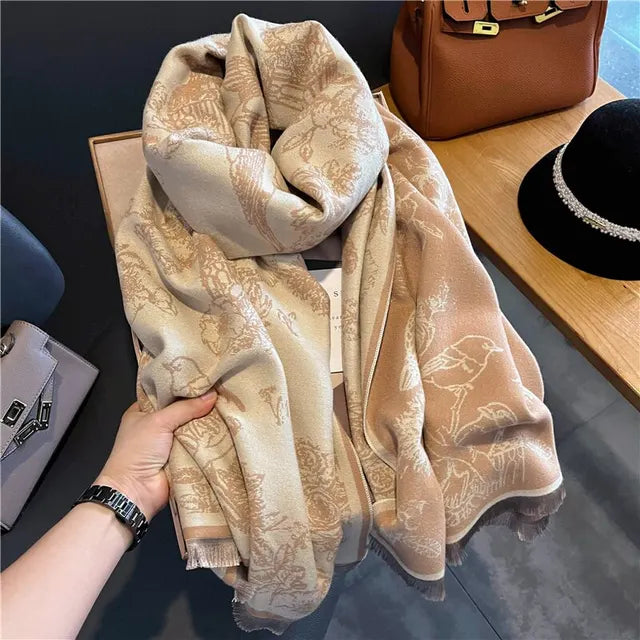 Pashmina-sjaal - elegante sjaal met bloemenpatroon voor dames - Bakkermode.nl