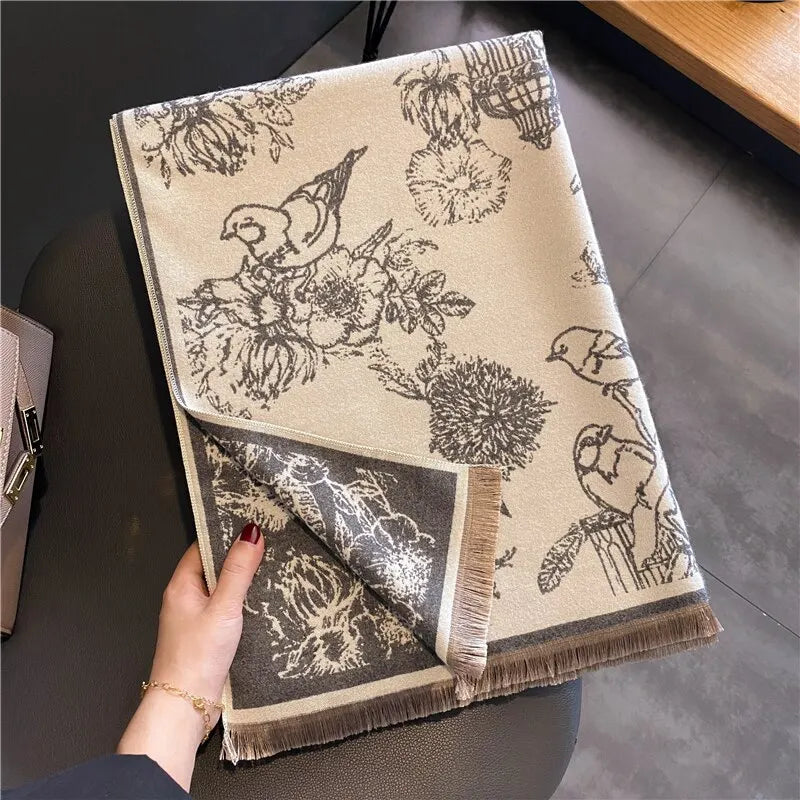 Pashmina-sjaal - elegante sjaal met bloemenpatroon voor dames - Bakkermode.nl