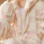 2-delige gezellige winter pyjama set - dames fluffy roze loungekleding