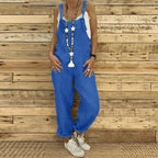 Dames casual jumpsuit - stijlvolle linnen dungaree voor dagelijkse ontspanning