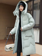 Casual lange winterjas voor dames - dikke, warme gewatteerde jas - Bakkermode.nl