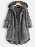Fleece hooded cardigan - knusse dames winterjas - Bakkermode.nl