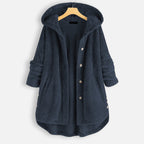 Fleece hooded cardigan - knusse dames winterjas - Bakkermode.nl