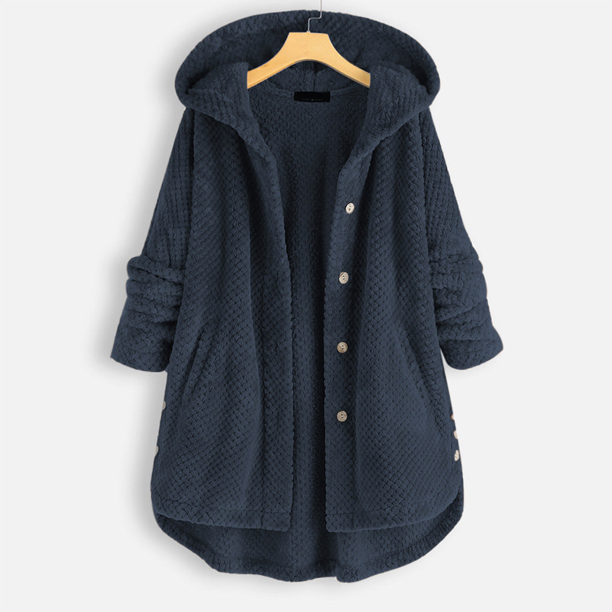 Fleece hooded cardigan - knusse dames winterjas - Bakkermode.nl