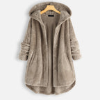 Fleece hooded cardigan - knusse dames winterjas - Bakkermode.nl