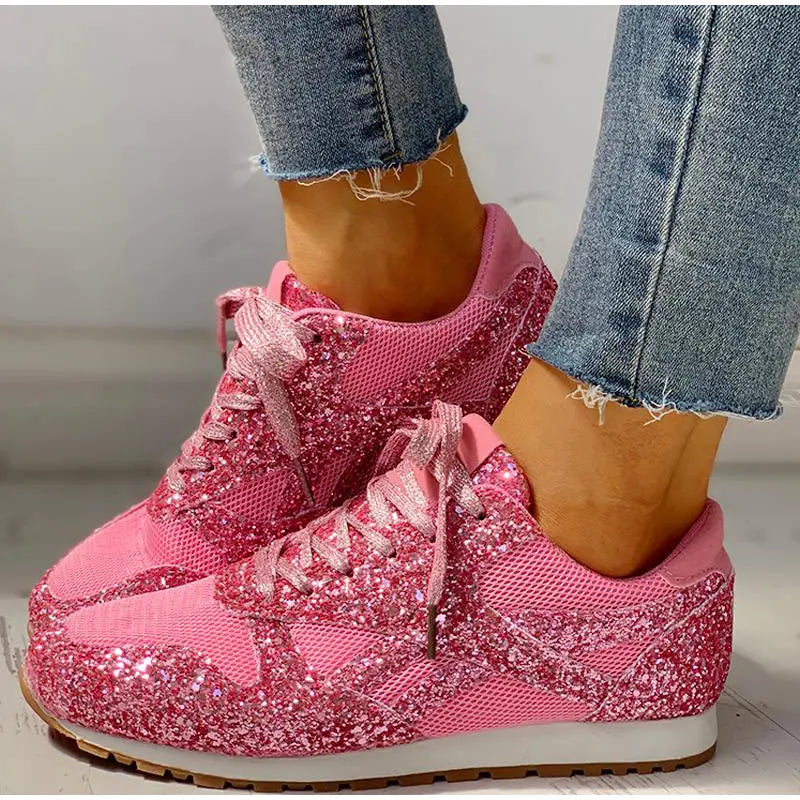 Dames sparkling sneakers - trendy en gezellige sportschoenen
