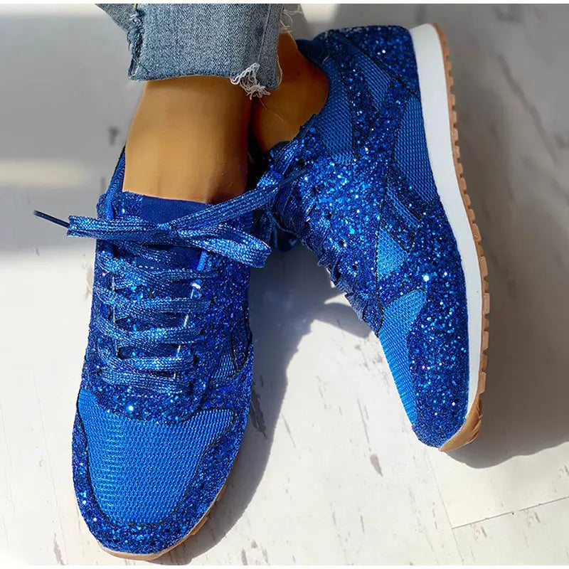 Dames sparkling sneakers - trendy en gezellige sportschoenen
