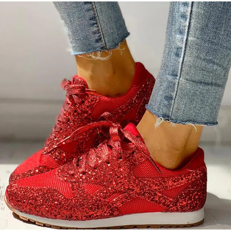Dames sparkling sneakers - trendy en gezellige sportschoenen