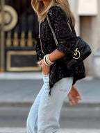 Pailletten bomberjack - stijlvolle damesjas met ritssluiting - Bakkermode.nl