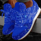 Dames hardloopschoenen - trendy glittersneakers met sterrenprint voor casual gebruik