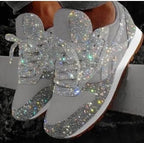 Dames hardloopschoenen - trendy glittersneakers met sterrenprint voor casual gebruik
