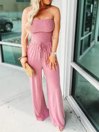 Dames jumpsuit met relaxte pasvorm - strapless casual outfit voor elke dag - zachte stof, chic en veelzijdig