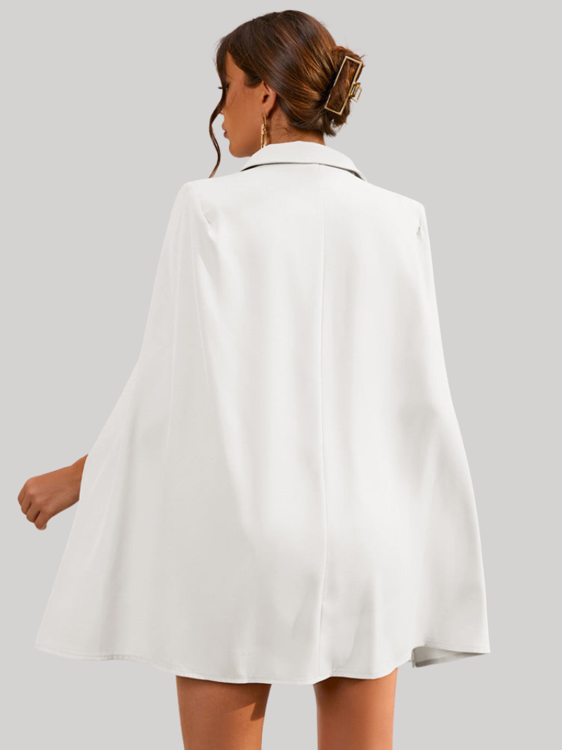 Dames cape blazer jurk - elegante tailored silhouette met dubbele knopen voor avondkleding