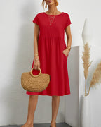 Lichtgewicht zomerse casual jurk voor dames met zakken - voor tuinfeesten en ontspannen uitjes