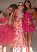 Dames casual jurk - roze smock met gerimpelde zoom voor zomerse uitjes - stijlvol en gemakkelijk te dragen