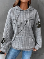 Dames casual hoodie - sweatshirt met hondenprint voor relaxte uitjes