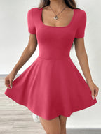 Dames casual korte skaterjurk - zachte stretchstof voor een chique dagelijks uiterlijk