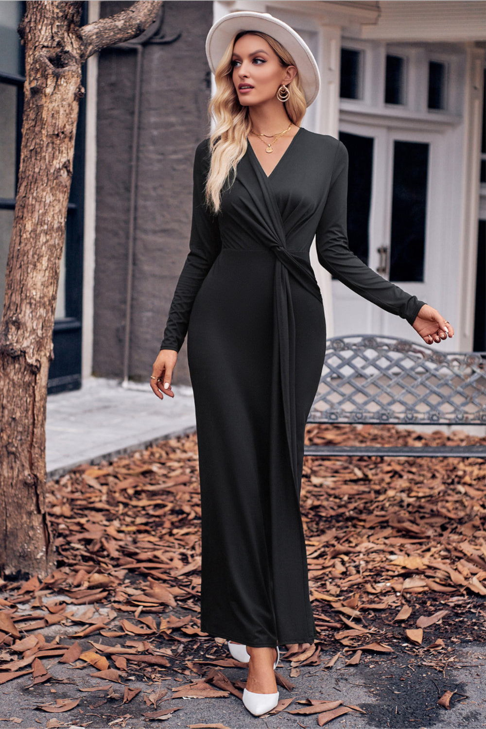 Dames casual wikkeljurk - elegante lange mouwen voor speciale gelegenheden