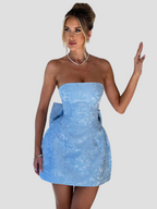 Dames cocktailjurk met strikdetails - chique mini-jurk voor zomerse casuals