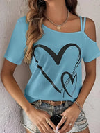 Dames cold shoulder t-shirt - relaxte fit voor casual momenten