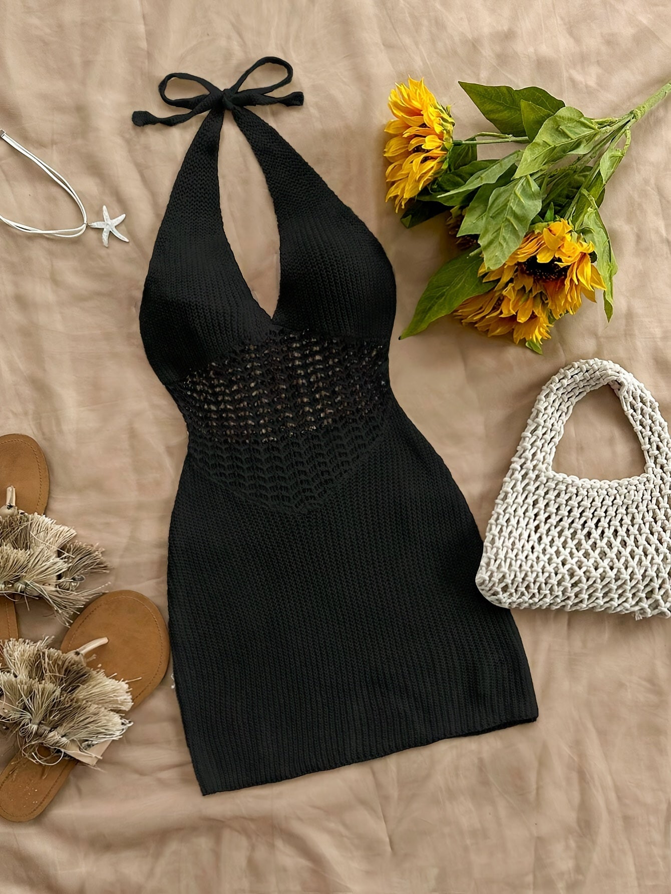 Dames crochet cover-up jurk - lichte strandmode voor ontspannen dagen