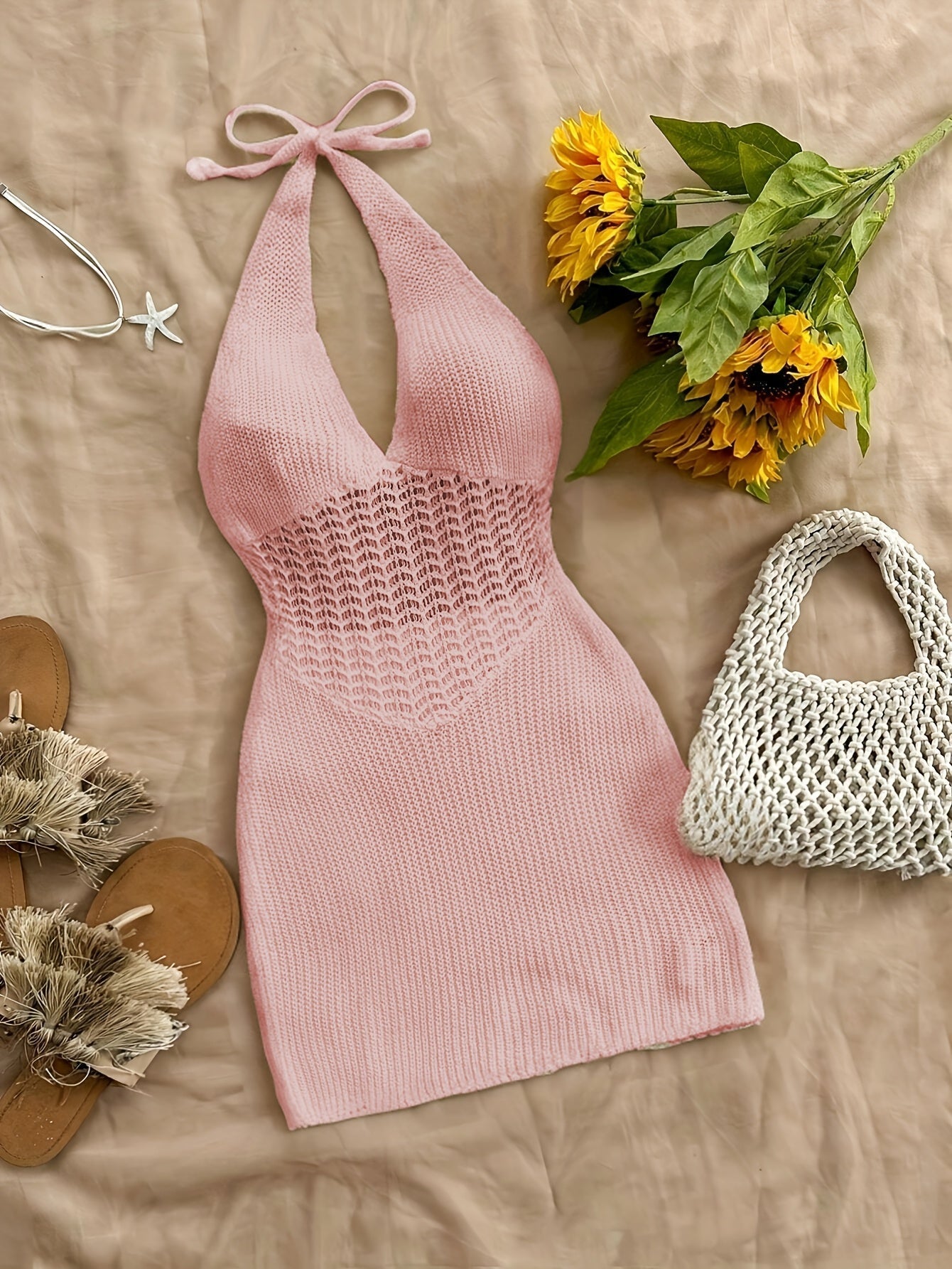 Dames crochet cover-up jurk - lichte strandmode voor ontspannen dagen