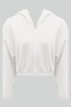 Dames cropped hoodie trendy met rits - casual dagelijkse kleding, zachte stof