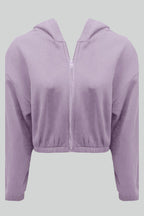 Dames cropped hoodie trendy met rits - casual dagelijkse kleding, zachte stof