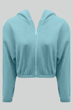 Dames cropped hoodie trendy met rits - casual dagelijkse kleding, zachte stof