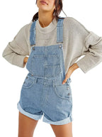 Dames denim tuinbroek - klassieke casual stijl voor dagelijks gebruik - relaxed fit, zachte denim overalls