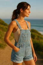 Dames denim tuinbroek - klassieke casual stijl voor dagelijks gebruik - relaxed fit, zachte denim overalls