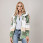 Dames fleece hoodie - zachte casual jas met rits voor dagelijks gebruik