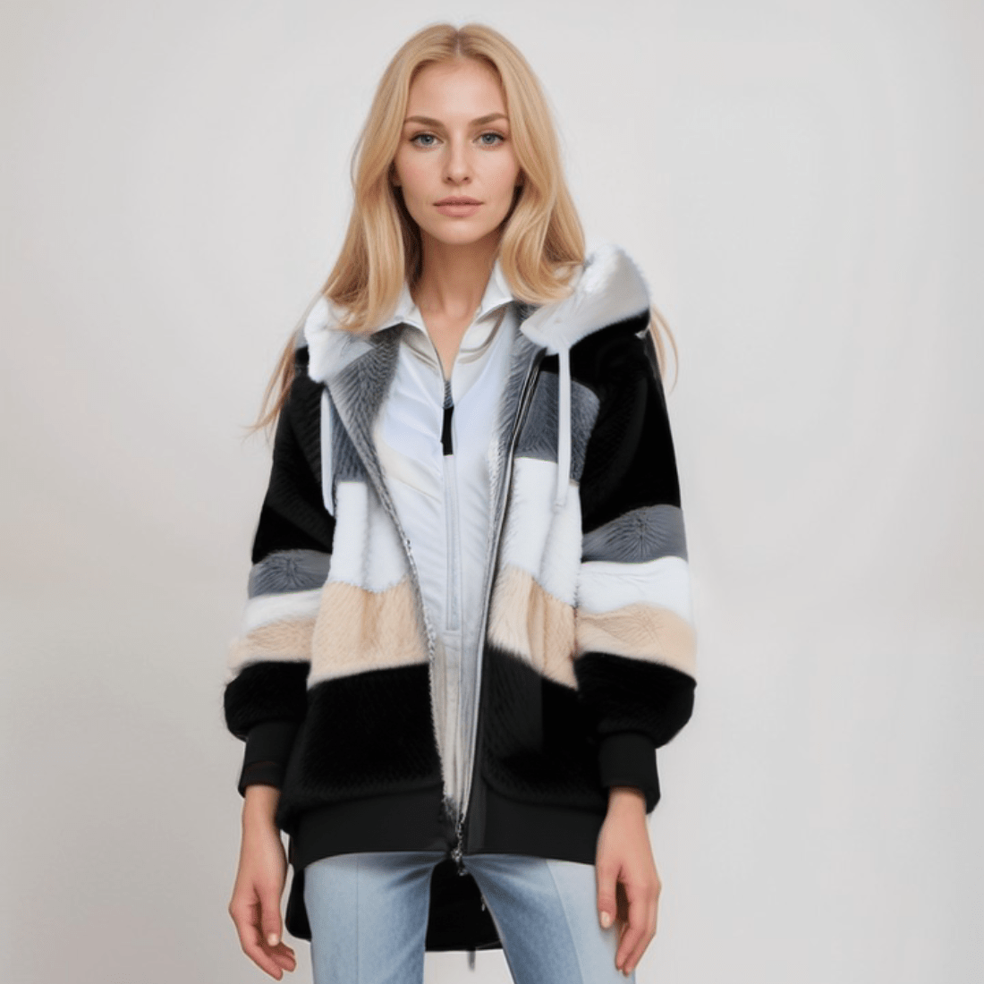 Dames fleece hoodie - zachte casual jas met rits voor dagelijks gebruik