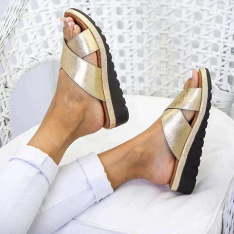 Vrouwenflip-flops met orthopedische ondersteuning - casual instapsandalen voor zomerse uitjes