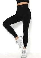 Dames hoge taille leggings – stretchy actievewear in zwart