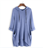 Dames hoodie tuniek met relaxte pasvorm en zakken - casual zachte top voor elke dag