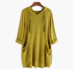 Dames hoodie tuniek met relaxte pasvorm en zakken - casual zachte top voor elke dag