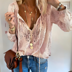 Dames kant blouse - elegante en lichte top met verfijnde details voor casual of avondkleding