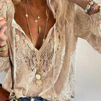 Dames kant blouse - elegante en lichte top met verfijnde details voor casual of avondkleding