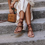 Dames leren gladiatorsandalen - elegante zomerschoenen voor casual uitjes