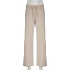 Vrouwen linnen broek hoge taille strandoutfit - chique wijde pijpen voor casual uitjes