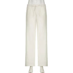 Vrouwen linnen broek hoge taille strandoutfit - chique wijde pijpen voor casual uitjes