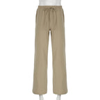 Vrouwen linnen broek hoge taille strandoutfit - chique wijde pijpen voor casual uitjes