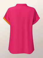 Dames oranje poloshirt - elegante casual top voor dagelijks gebruik - zachte korte mouwen blouse