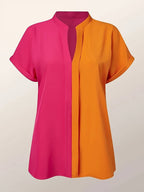 Dames oranje poloshirt - elegante casual top voor dagelijks gebruik - zachte korte mouwen blouse