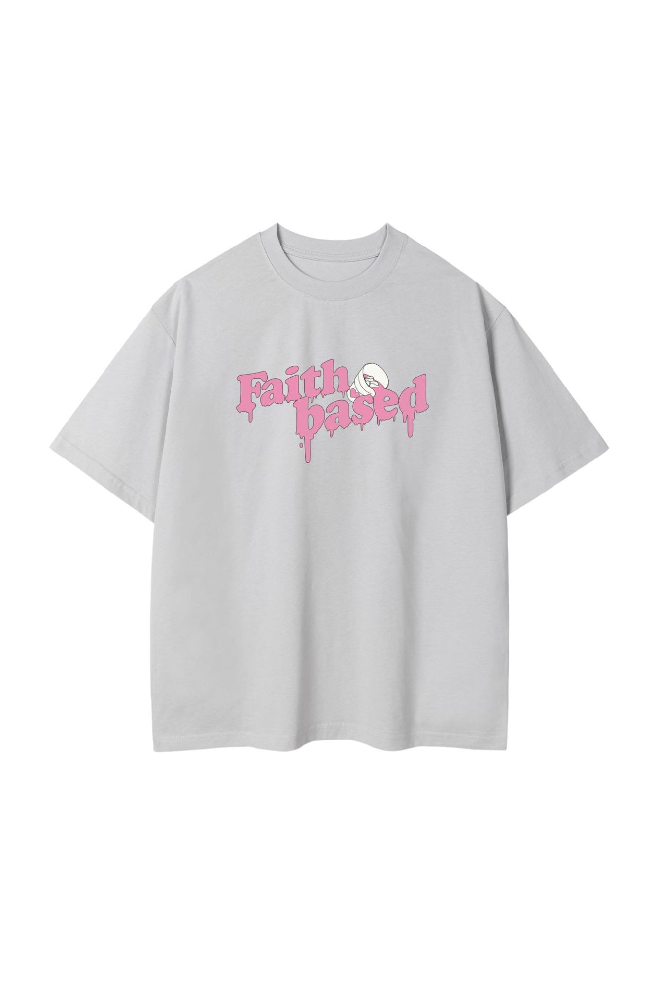 Dames oversized t-shirt - relaxte fit met faith-based grafische print voor dagelijkse casual stijl