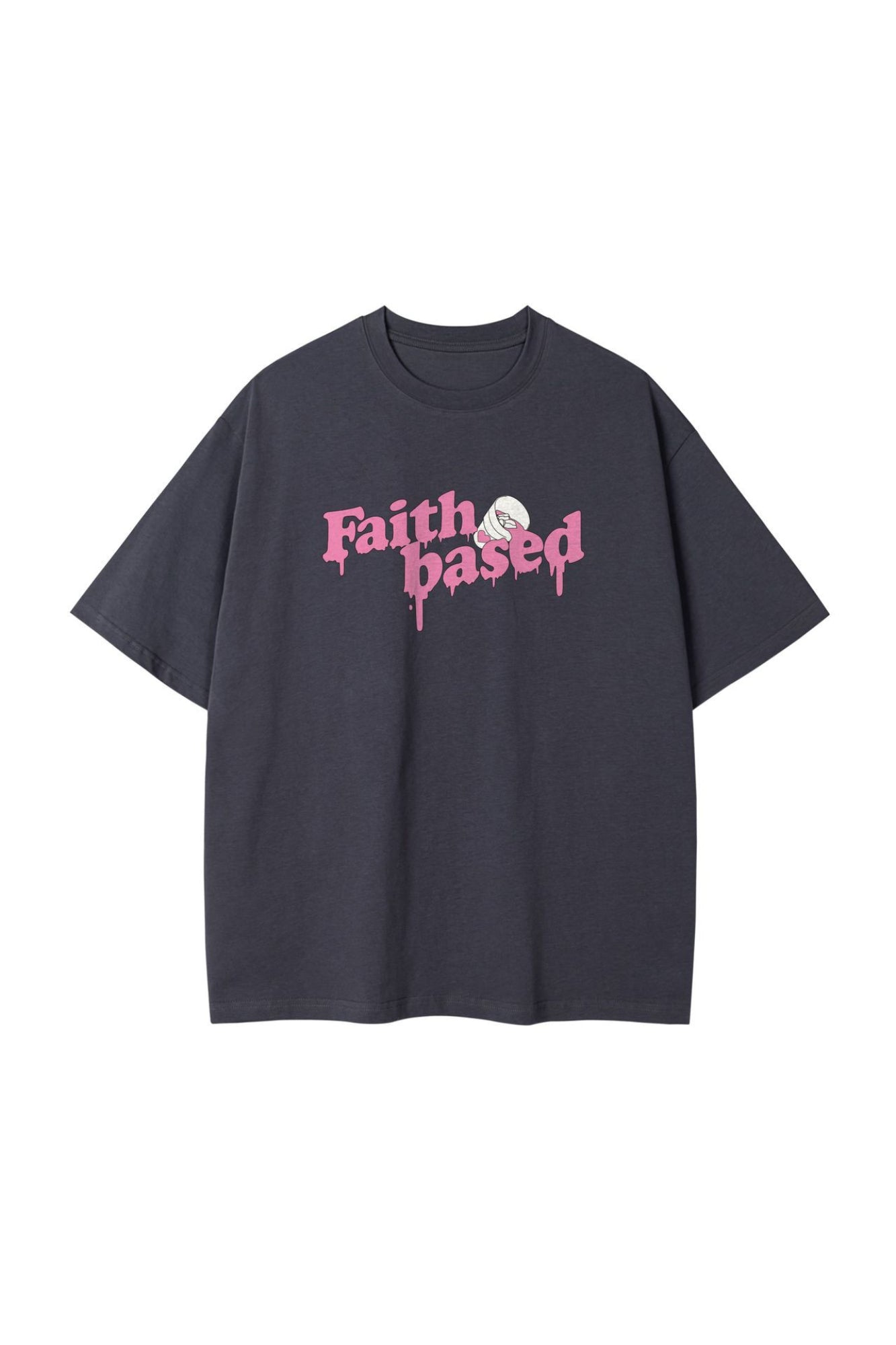 Dames oversized t-shirt - relaxte fit met faith-based grafische print voor dagelijkse casual stijl