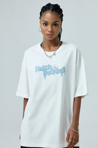 Dames oversized t-shirt - relaxte fit met faith-based grafische print voor dagelijkse casual stijl